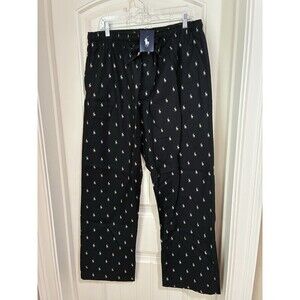Polo Ralph Lauren Men's BLACK All Over Pony Print Cotton  Lounge Sleep Pants L